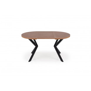 Stół okrągły rozkładany loft Peroni Halmar | 100cm | Orzech/Czarny