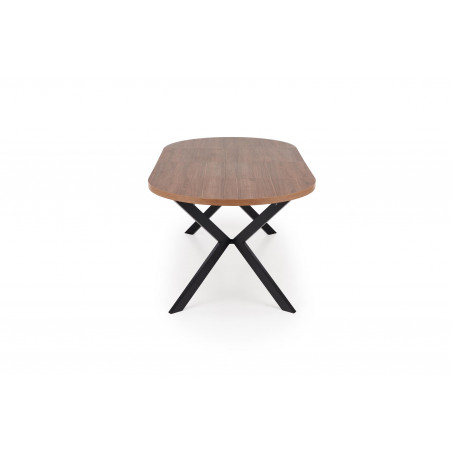 Stół okrągły rozkładany loft Peroni Halmar | 100cm | Orzech/Czarny
