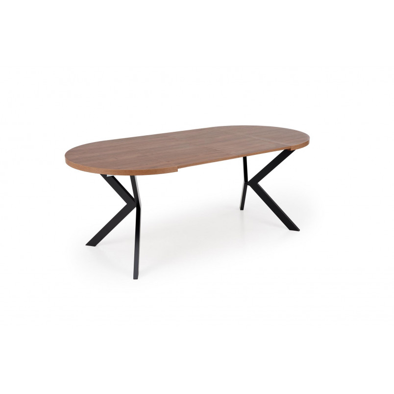 Stół okrągły rozkładany loft Peroni Halmar | 100cm | Orzech/Czarny