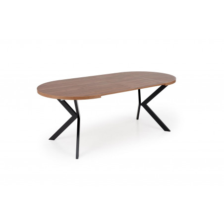 Stół okrągły rozkładany loft Peroni Halmar | 100cm | Orzech/Czarny
