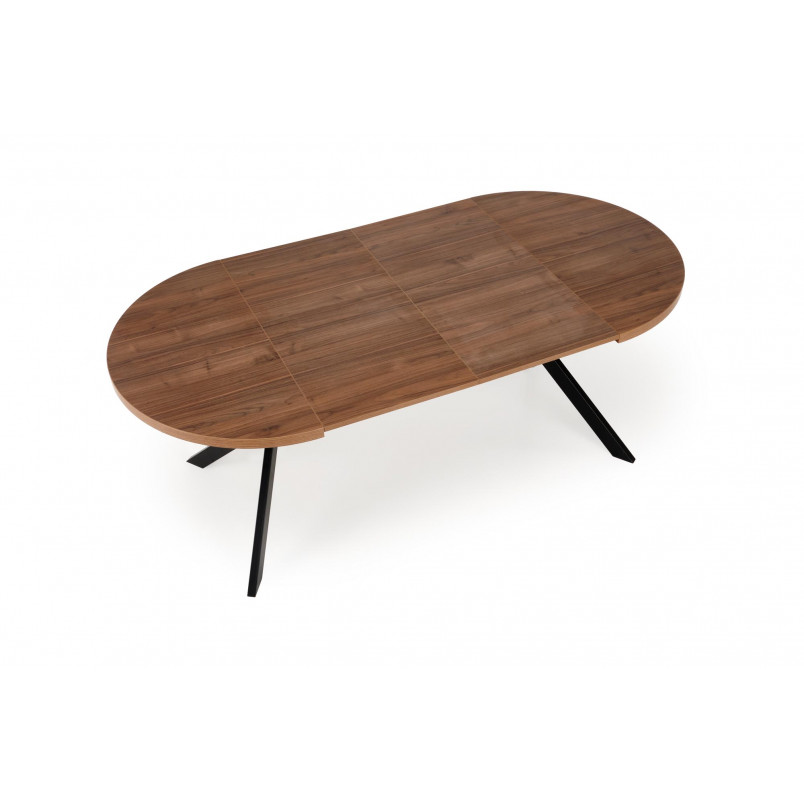 Stół okrągły rozkładany loft Peroni Halmar | 100cm | Orzech/Czarny