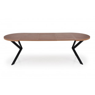 Stół okrągły rozkładany loft Peroni Halmar | 100cm | Orzech/Czarny