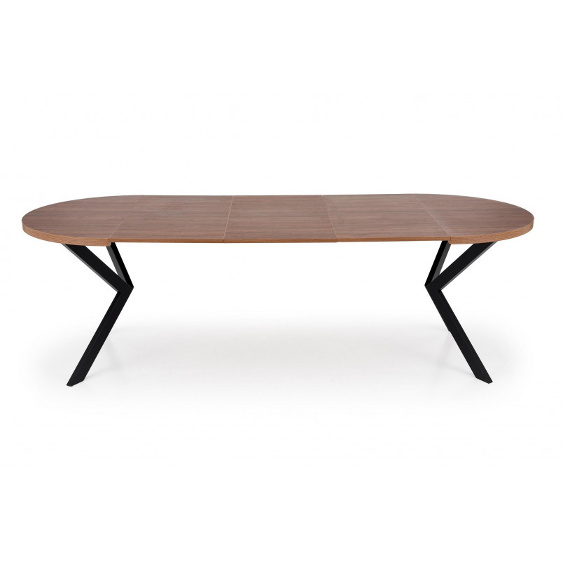Stół okrągły rozkładany loft Peroni Halmar | 100cm | Orzech/Czarny