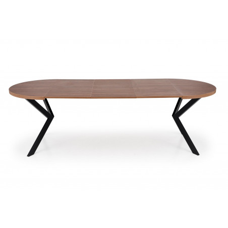Stół okrągły rozkładany loft Peroni Halmar | 100cm | Orzech/Czarny