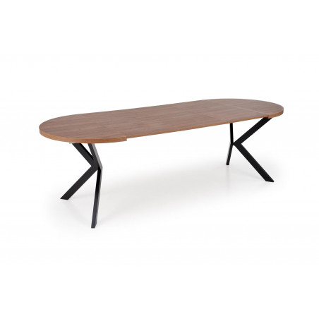 Stół okrągły rozkładany loft Peroni Halmar | 100cm | Orzech/Czarny