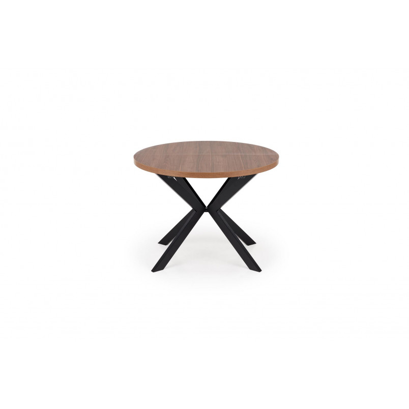Stół okrągły rozkładany loft Peroni Halmar | 100cm | Orzech/Czarny