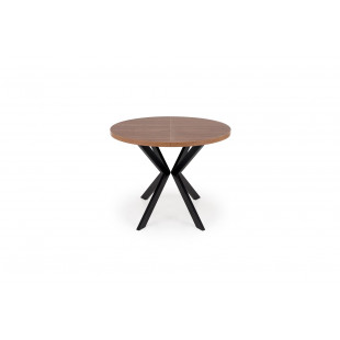 Stół okrągły rozkładany loft Peroni Halmar | 100cm | Orzech/Czarny