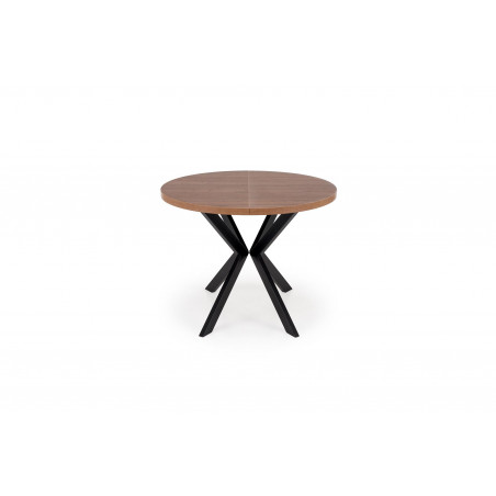 Stół okrągły rozkładany loft Peroni Halmar | 100cm | Orzech/Czarny