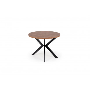 Stół okrągły rozkładany loft Peroni Halmar | 100cm | Orzech/Czarny