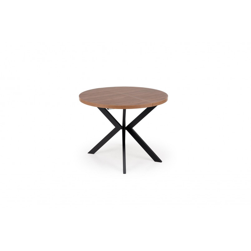 Stół okrągły rozkładany loft Peroni Halmar | 100cm | Orzech/Czarny