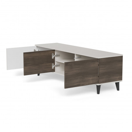 Szafka RTV Random II Halmar: 150x40cm, Kaszmir/Orzech/Czarny