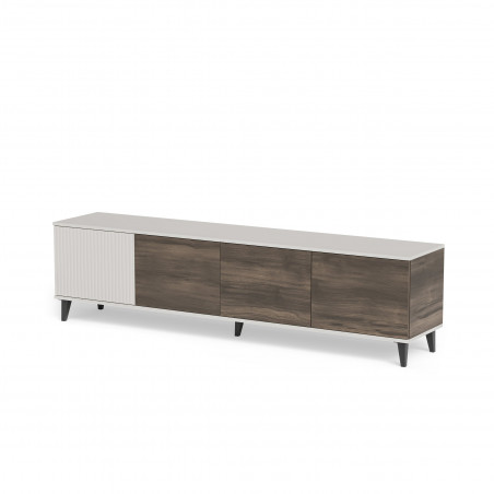 Szafka RTV Random II Halmar | 200x40cm | Kaszmir/Orzech/Czarny
