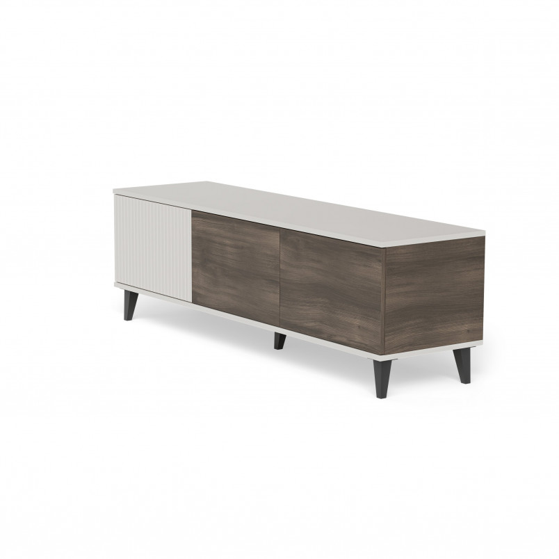 Szafka RTV Random II Halmar: 150x40cm, Kaszmir/Orzech/Czarny