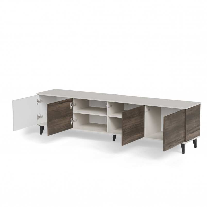 Szafka RTV Random II Halmar | 200x40cm | Kaszmir/Orzech/Czarny