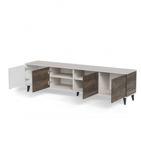 Szafka RTV Random II Halmar | 200x40cm | Kaszmir/Orzech/Czarny