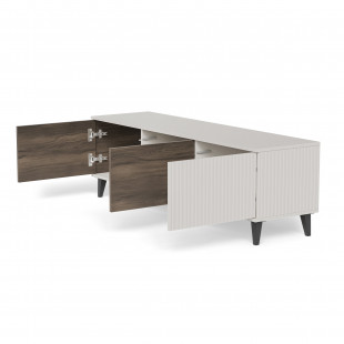 Szafka RTV Random II Halmar: 150x40cm, Kaszmir/Orzech/Czarny