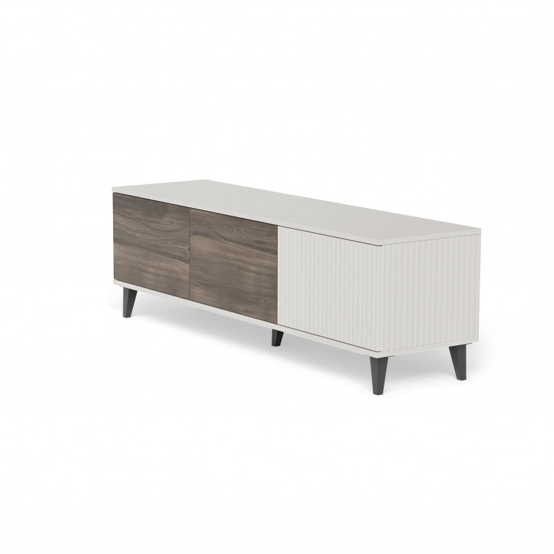 Szafka RTV Random II Halmar: 150x40cm, Kaszmir/Orzech/Czarny