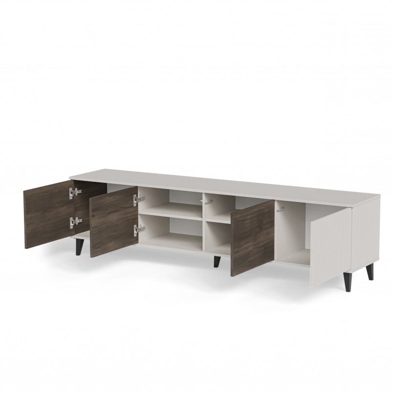 Szafka RTV Random II Halmar | 200x40cm | Kaszmir/Orzech/Czarny