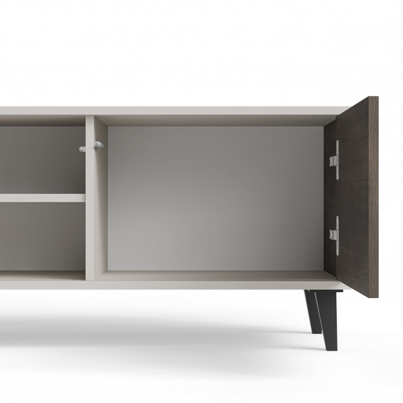Szafka RTV Random II Halmar: 150x40cm, Kaszmir/Orzech/Czarny