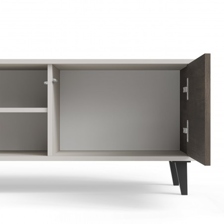 Szafka RTV Random II Halmar: 150x40cm, Kaszmir/Orzech/Czarny