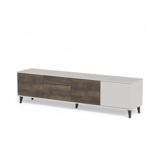 Szafka RTV Random II Halmar | 200x40cm | Kaszmir/Orzech/Czarny