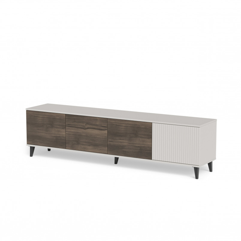 Szafka RTV Random II Halmar | 200x40cm | Kaszmir/Orzech/Czarny