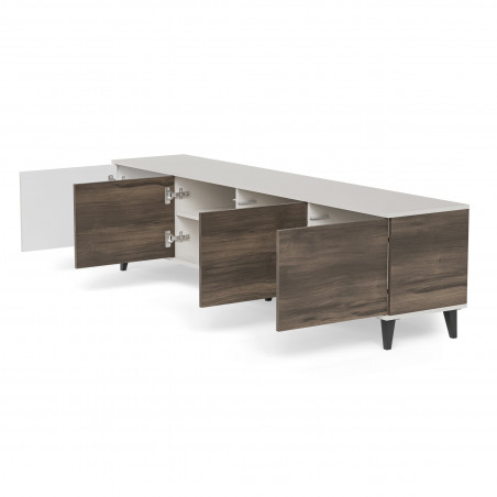 Szafka RTV Random II Halmar | 200x40cm | Kaszmir/Orzech/Czarny
