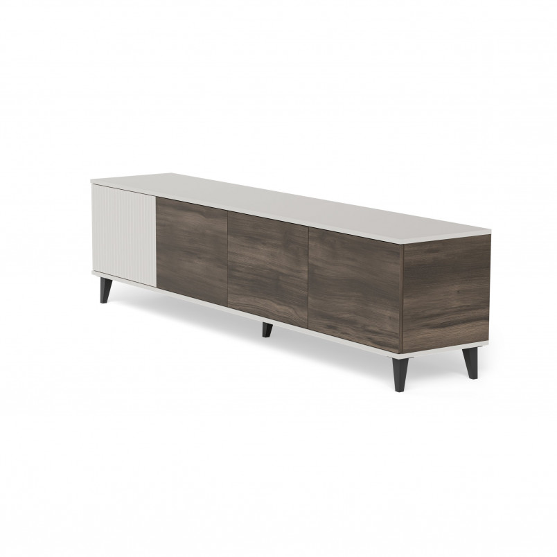 Szafka RTV Random II Halmar | 200x40cm | Kaszmir/Orzech/Czarny