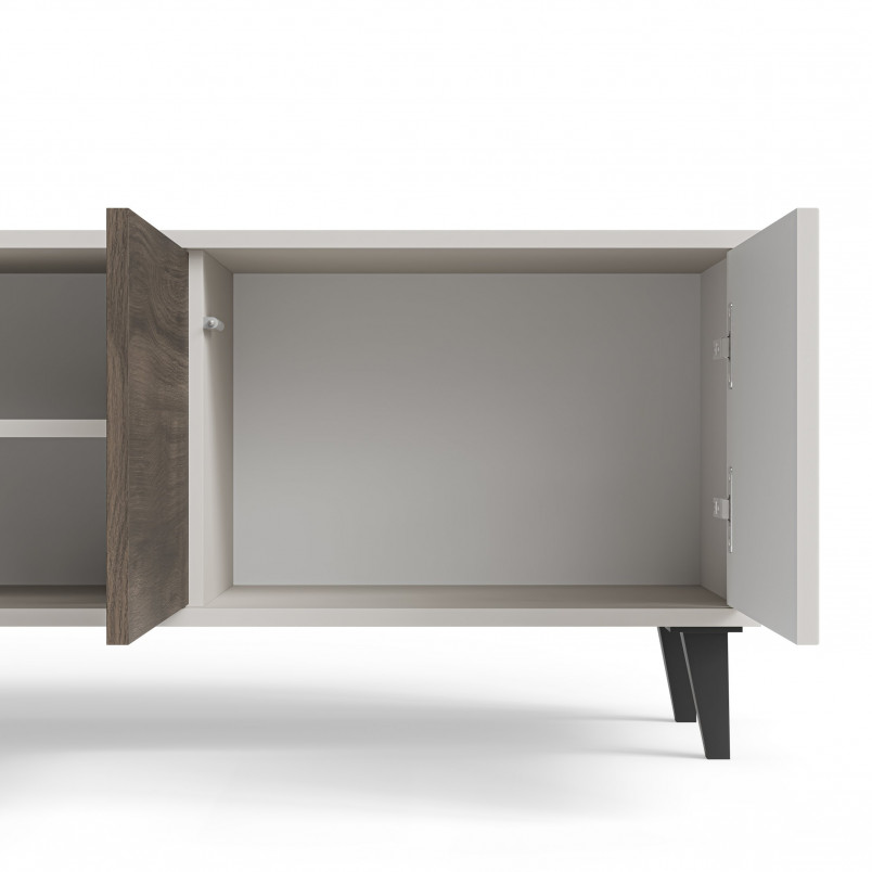 Szafka RTV Random II Halmar: 150x40cm, Kaszmir/Orzech/Czarny