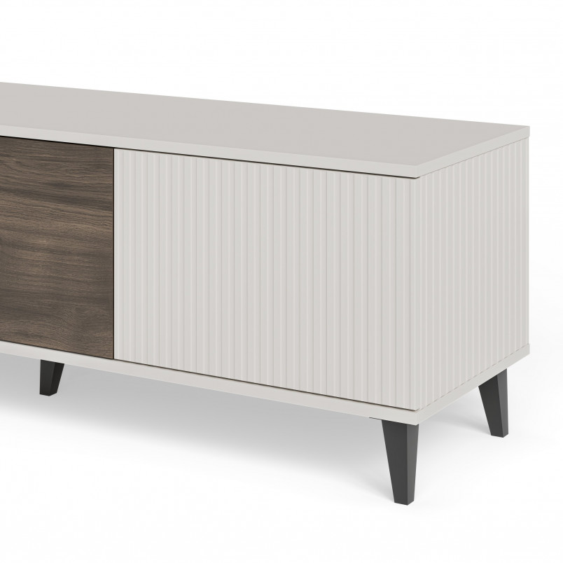 Szafka RTV Random II Halmar: 150x40cm, Kaszmir/Orzech/Czarny