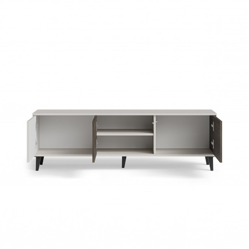 Szafka RTV Random II Halmar: 150x40cm, Kaszmir/Orzech/Czarny