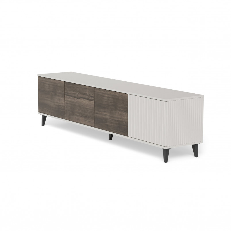 Szafka RTV Random II Halmar | 200x40cm | Kaszmir/Orzech/Czarny