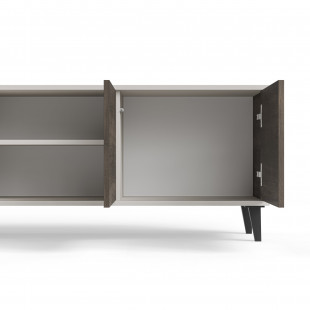 Szafka RTV Random II Halmar | 200x40cm | Kaszmir/Orzech/Czarny