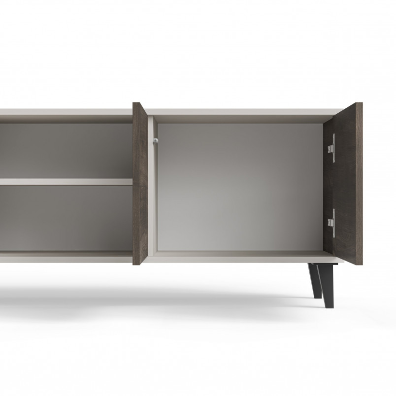Szafka RTV Random II Halmar | 200x40cm | Kaszmir/Orzech/Czarny