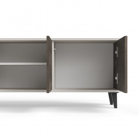Szafka RTV Random II Halmar | 200x40cm | Kaszmir/Orzech/Czarny