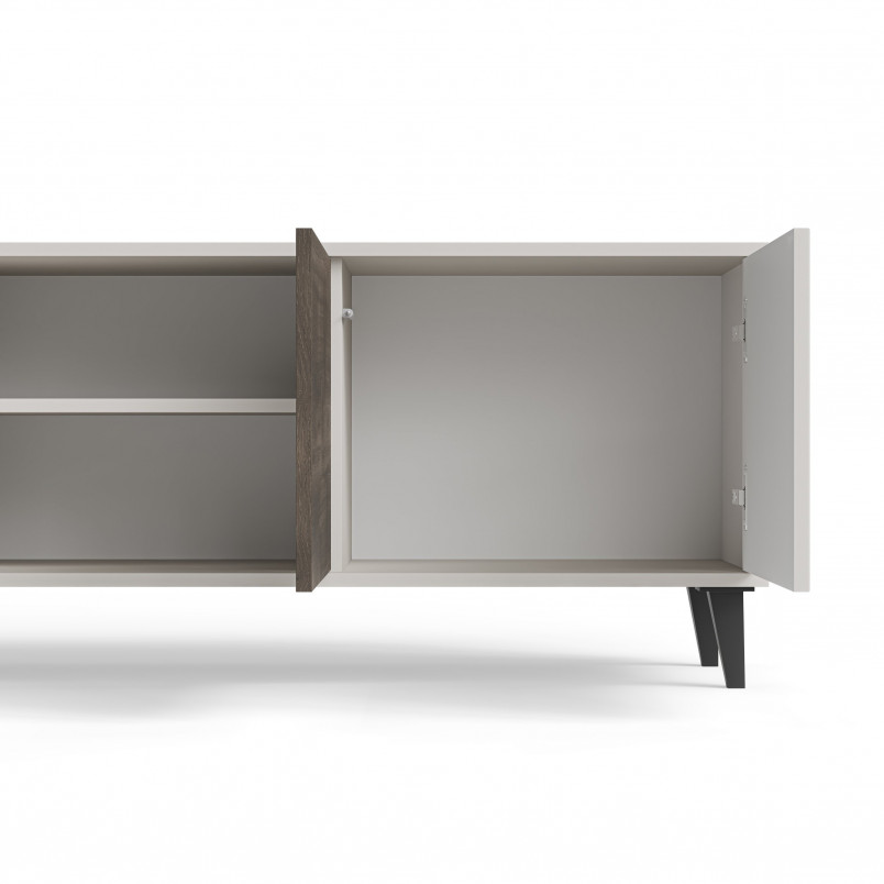 Szafka RTV Random II Halmar | 200x40cm | Kaszmir/Orzech/Czarny