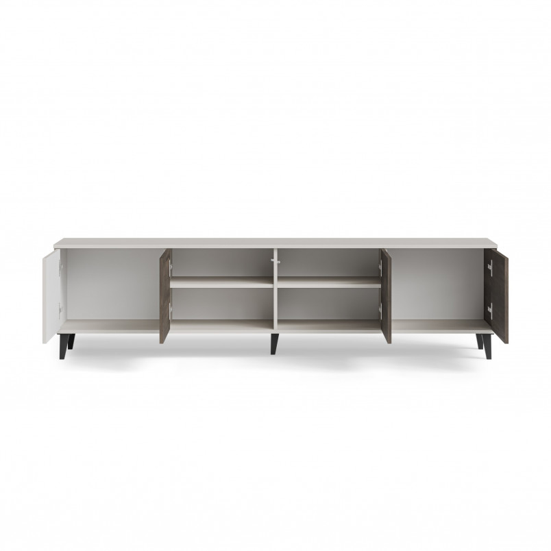 Szafka RTV Random II Halmar | 200x40cm | Kaszmir/Orzech/Czarny