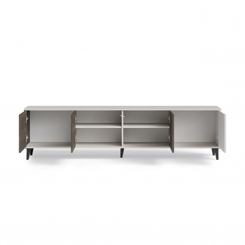Szafka RTV Random II Halmar | 200x40cm | Kaszmir/Orzech/Czarny