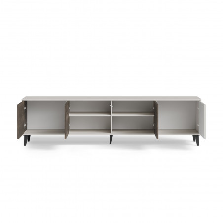 Szafka RTV Random II Halmar | 200x40cm | Kaszmir/Orzech/Czarny