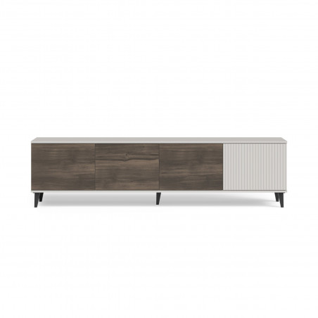 Szafka RTV Random II Halmar | 200x40cm | Kaszmir/Orzech/Czarny