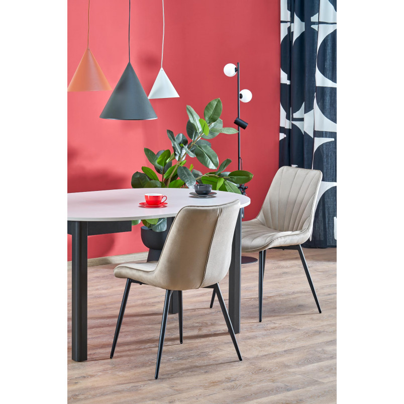 Stół okrągły rozkładany Ringo | Halmar | 102cm | Kaszmir/Czarny
