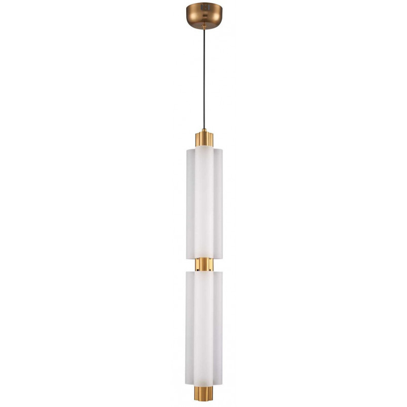 Lampa wisząca szklana glamour Osmo | Biało-złota, LED - Step