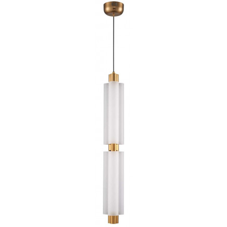 Lampa wisząca szklana glamour Osmo | Biało-złota, LED - Step