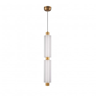 Lampa wisząca szklana glamour Osmo | Biało-złota, LED - Step