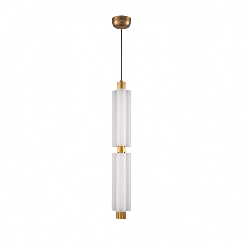 Lampa wisząca szklana glamour Osmo | Biało-złota, LED - Step