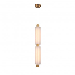 Lampa wisząca szklana glamour Osmo | Biało-złota, LED - Step
