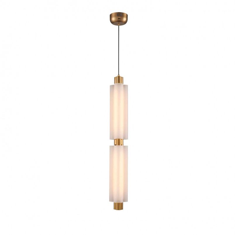 Lampa wisząca szklana glamour Osmo | Biało-złota, LED - Step