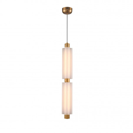 Lampa wisząca szklana glamour Osmo | Biało-złota, LED - Step