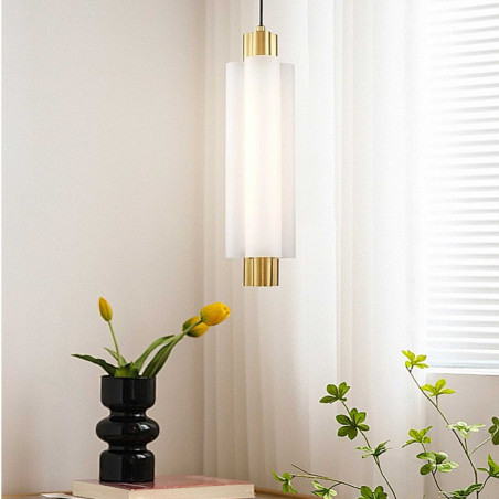 Lampa wisząca glamour Osmo LED - biało-złota | Step Into Design