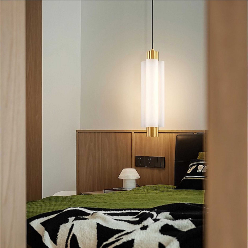 Lampa wisząca glamour Osmo LED - biało-złota | Step Into Design